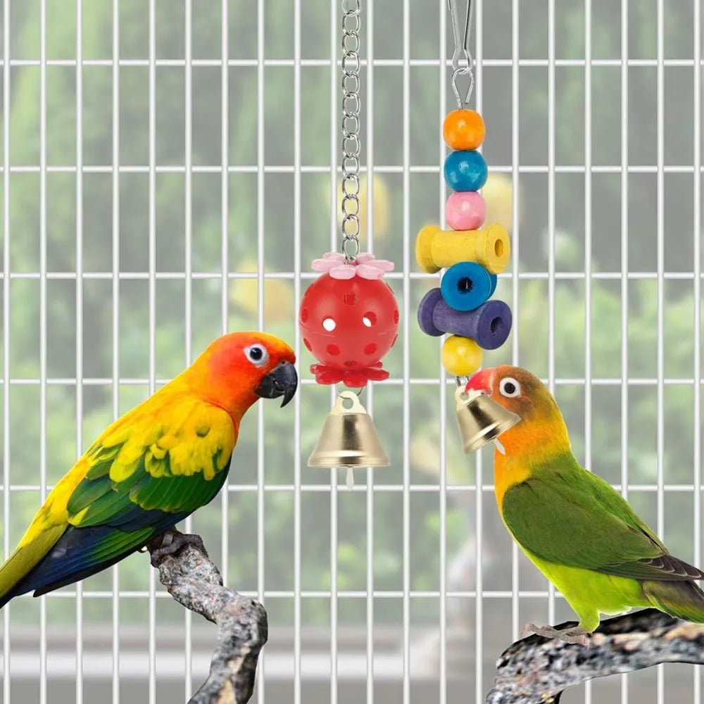 Kit de 11 Jouets pour Oiseaux & Perroquets – Balançoires et Accessoires