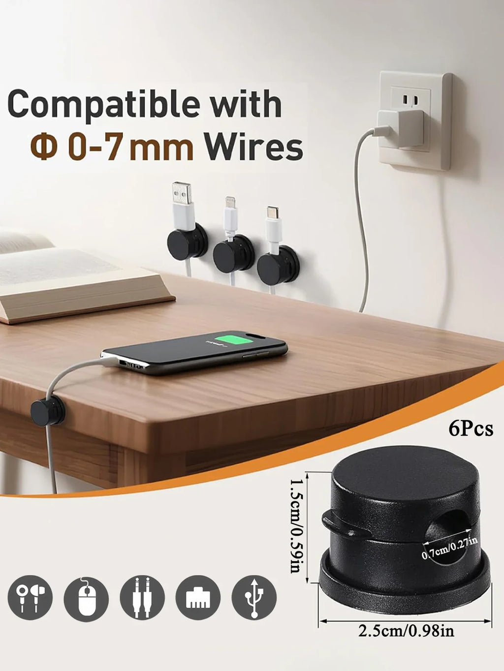 Organisateur Magnétique pour Câbles – Clips de Rangement Pratiques