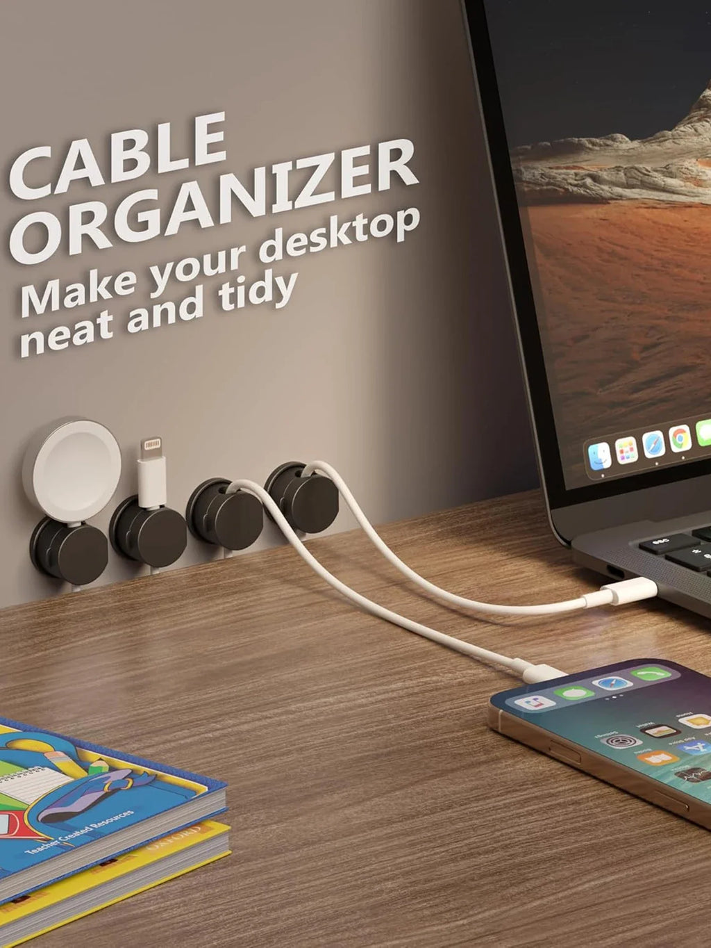 Organisateur Magnétique pour Câbles – Clips de Rangement Pratiques